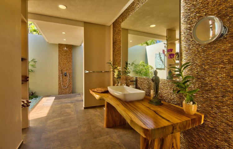 Your bathroom with shower and toilet. The view from the bedroom